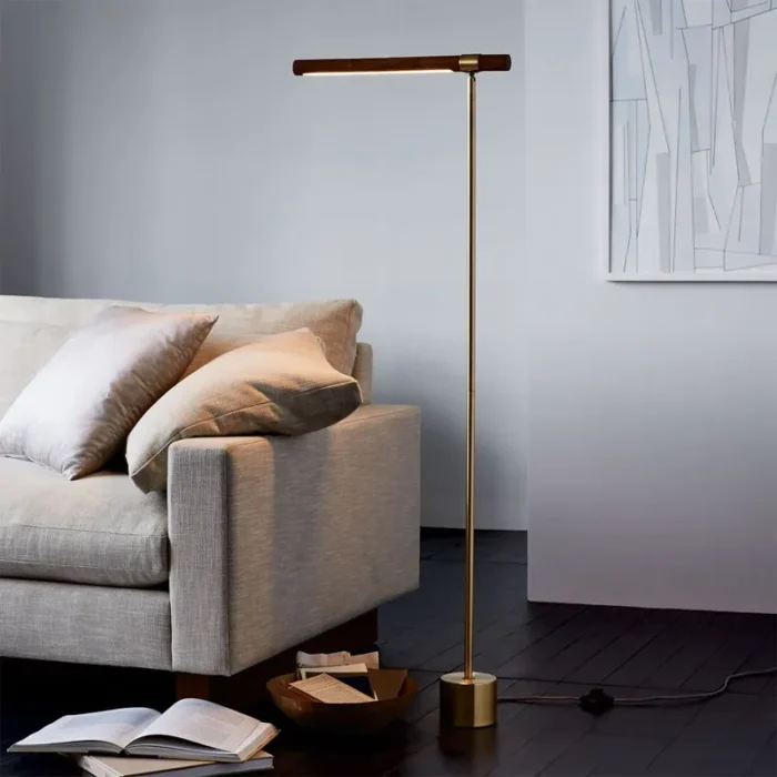 Erutan Wood Grain Table and Floor Lamp